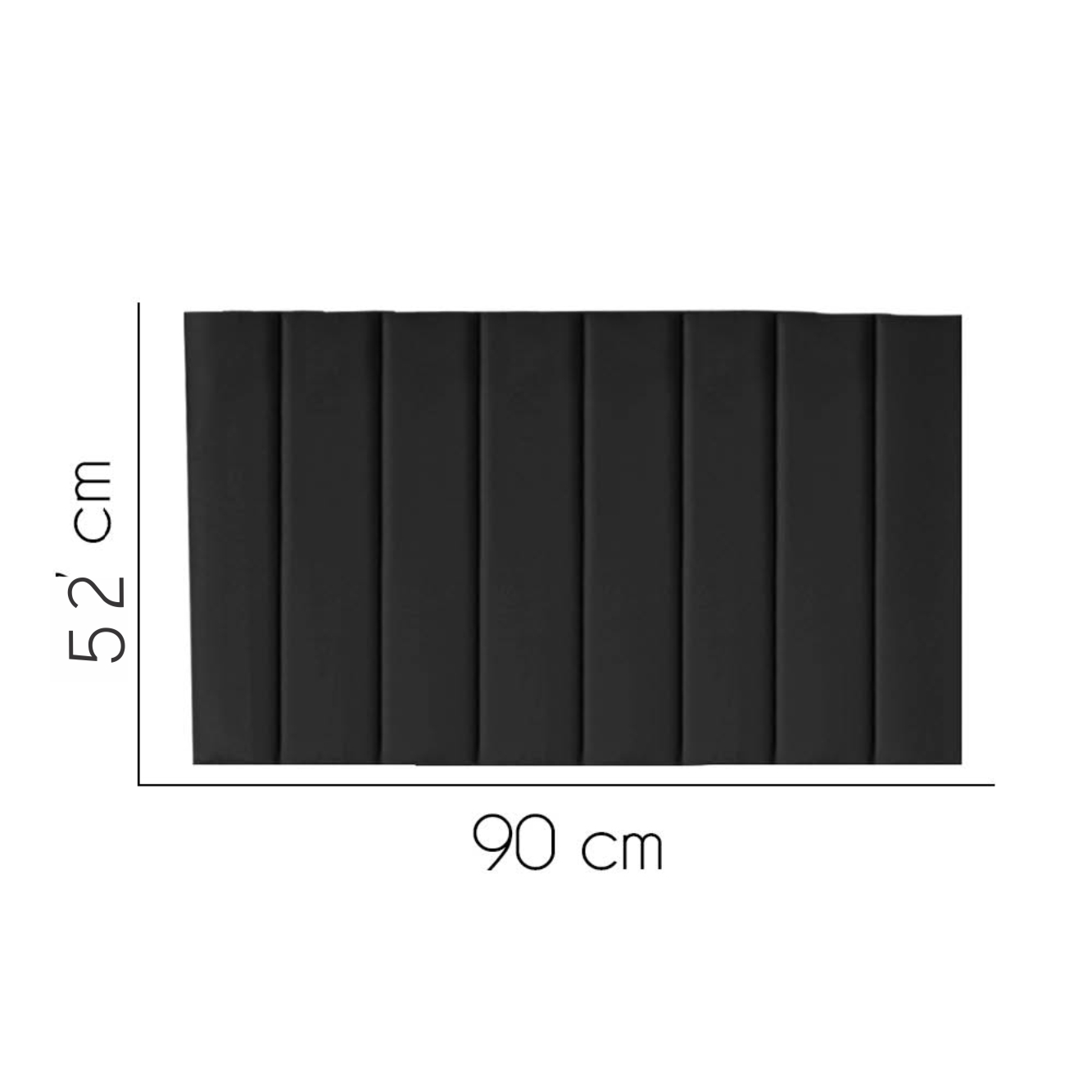 Painel Estofada Carla 90CM Solteiro Suede Preto - D A DECOR
