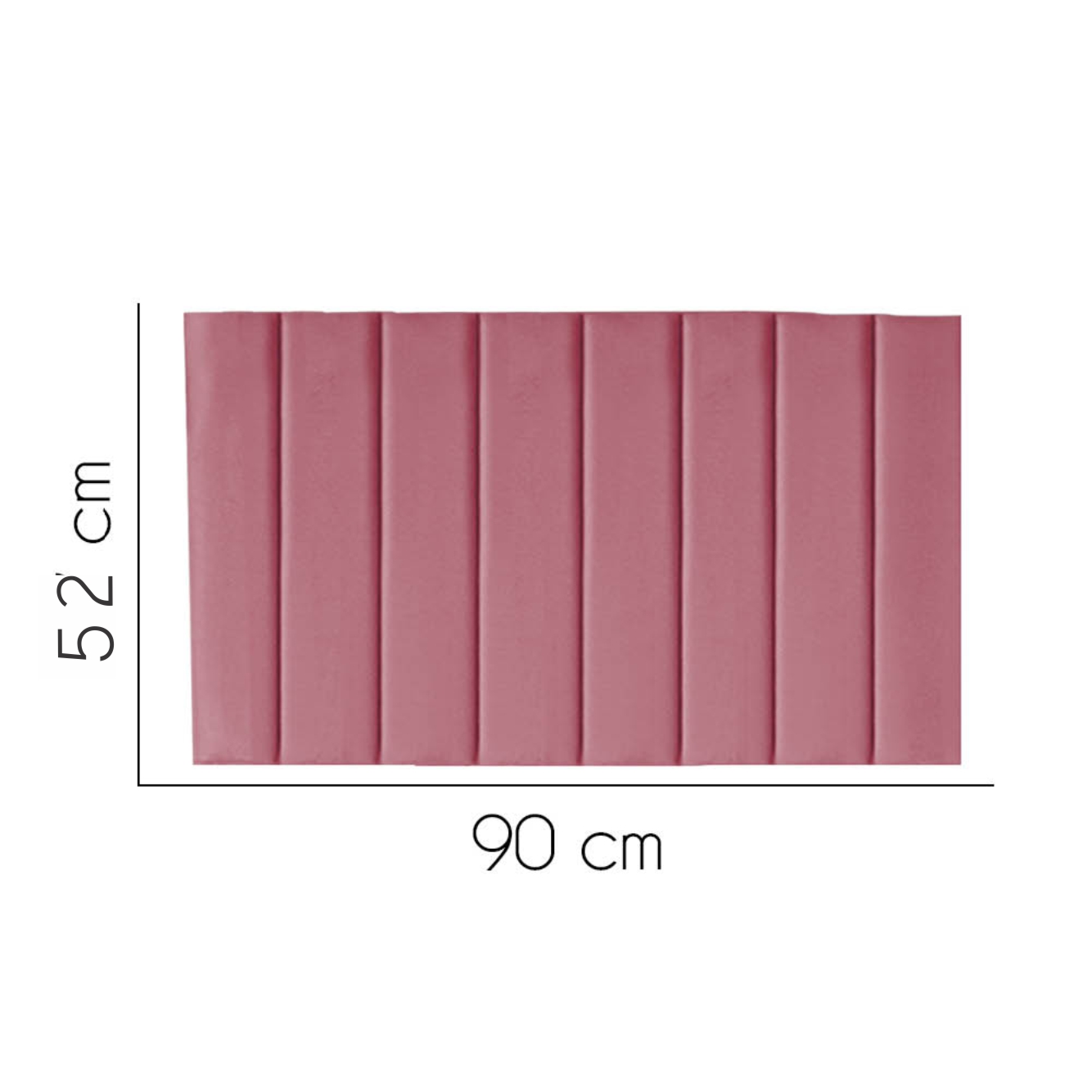 Painel Estofada Carla 90CM Solteiro Suede Rosa - D A DECOR