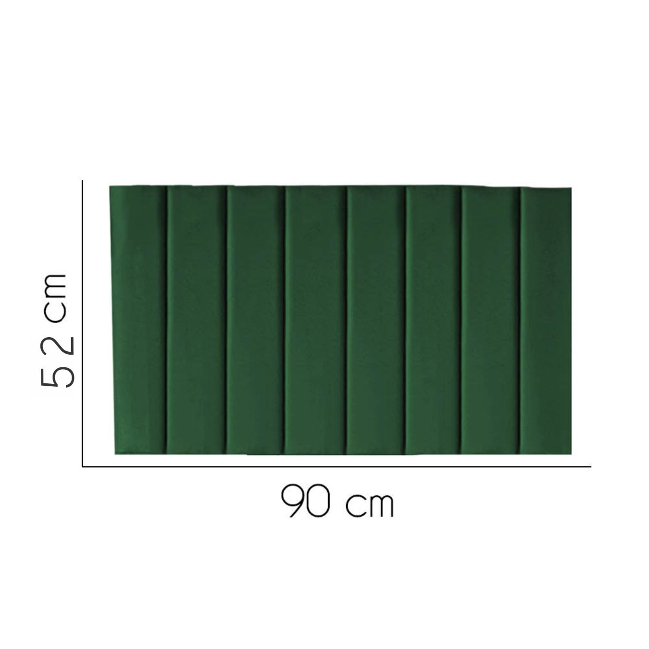 Painel Estofada Carla 90CM Solteiro Suede Verde - D A DECOR