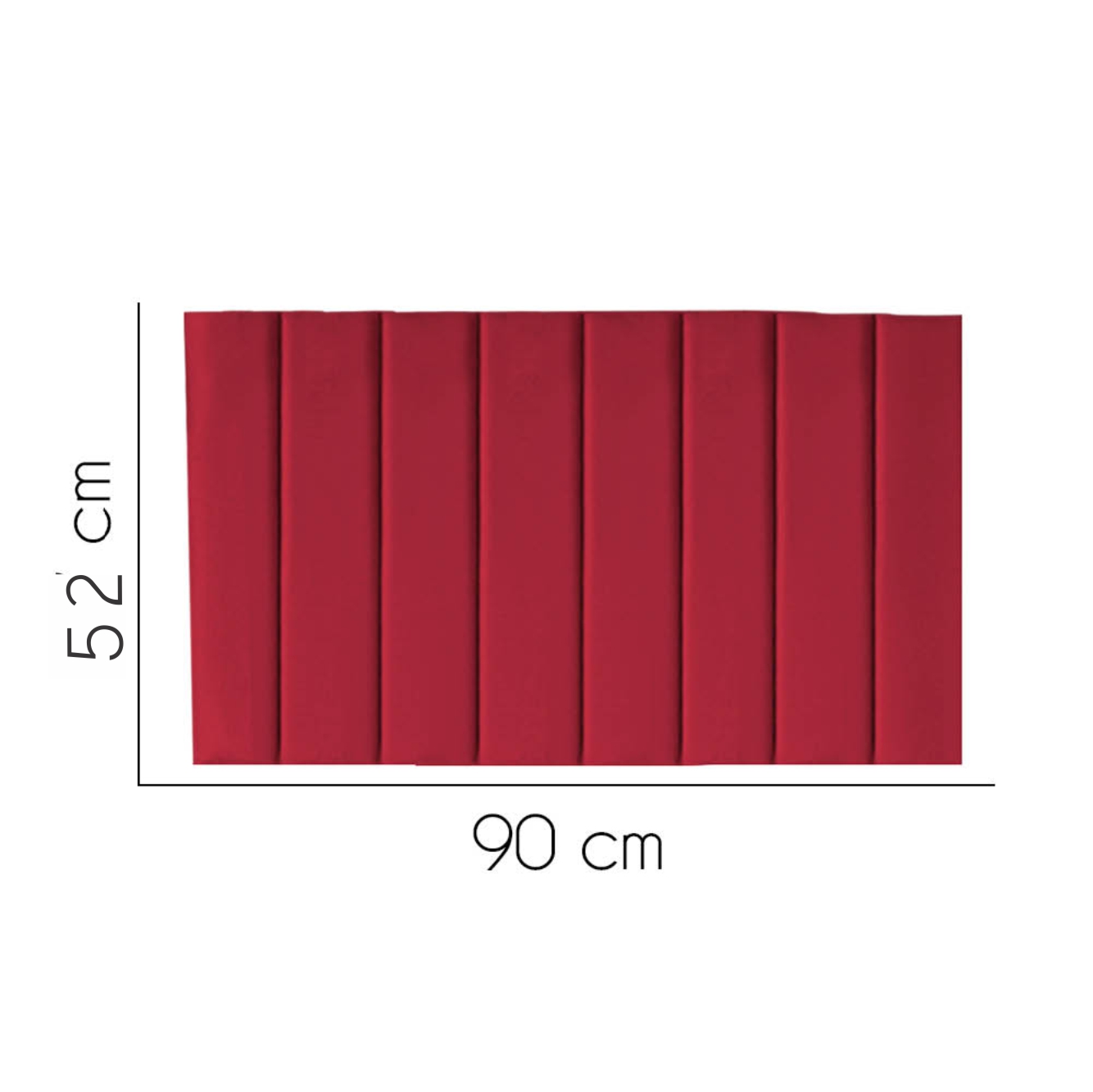 Painel Estofada Carla 90CM Solteiro Suede Vermelho - D A DECOR