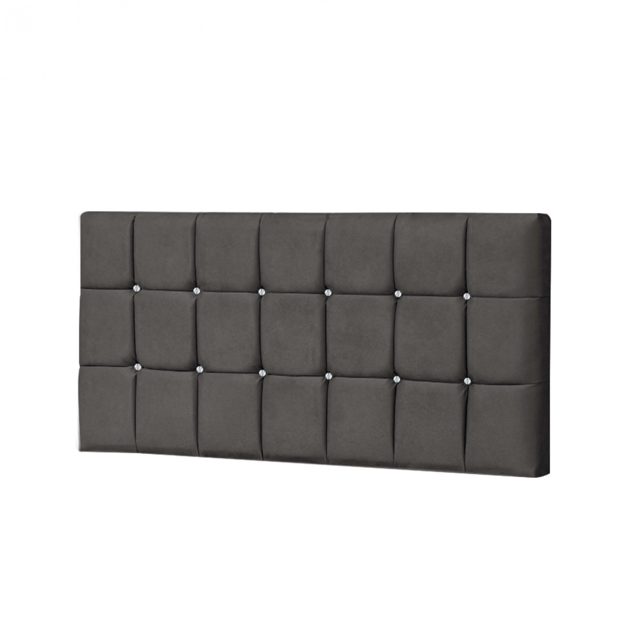 Painel Estofada Espanha 160CM Queen Strass Suede Cinza - D A DECOR