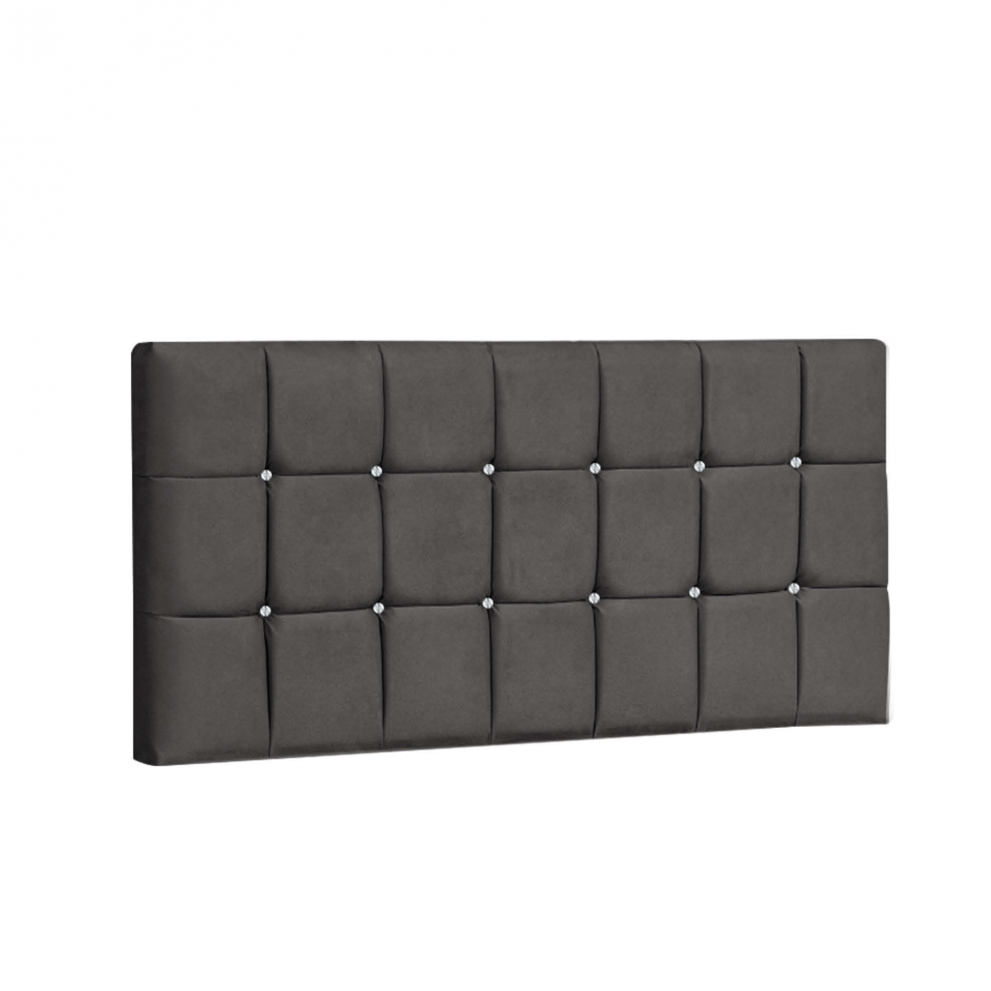 Painel Estofada Espanha 160CM Queen Strass Suede Cinza - D A DECOR