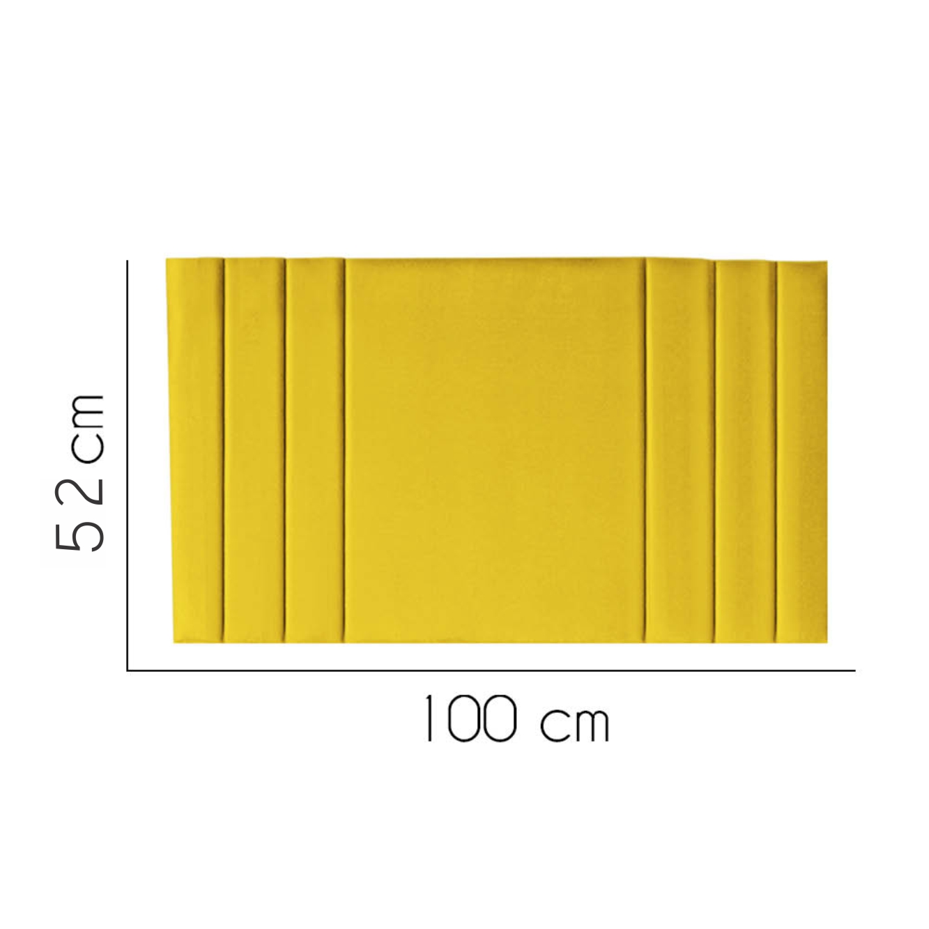 Painel Estofada Grécia 100CM Solteiro Suede Amarelo - D A DECOR
