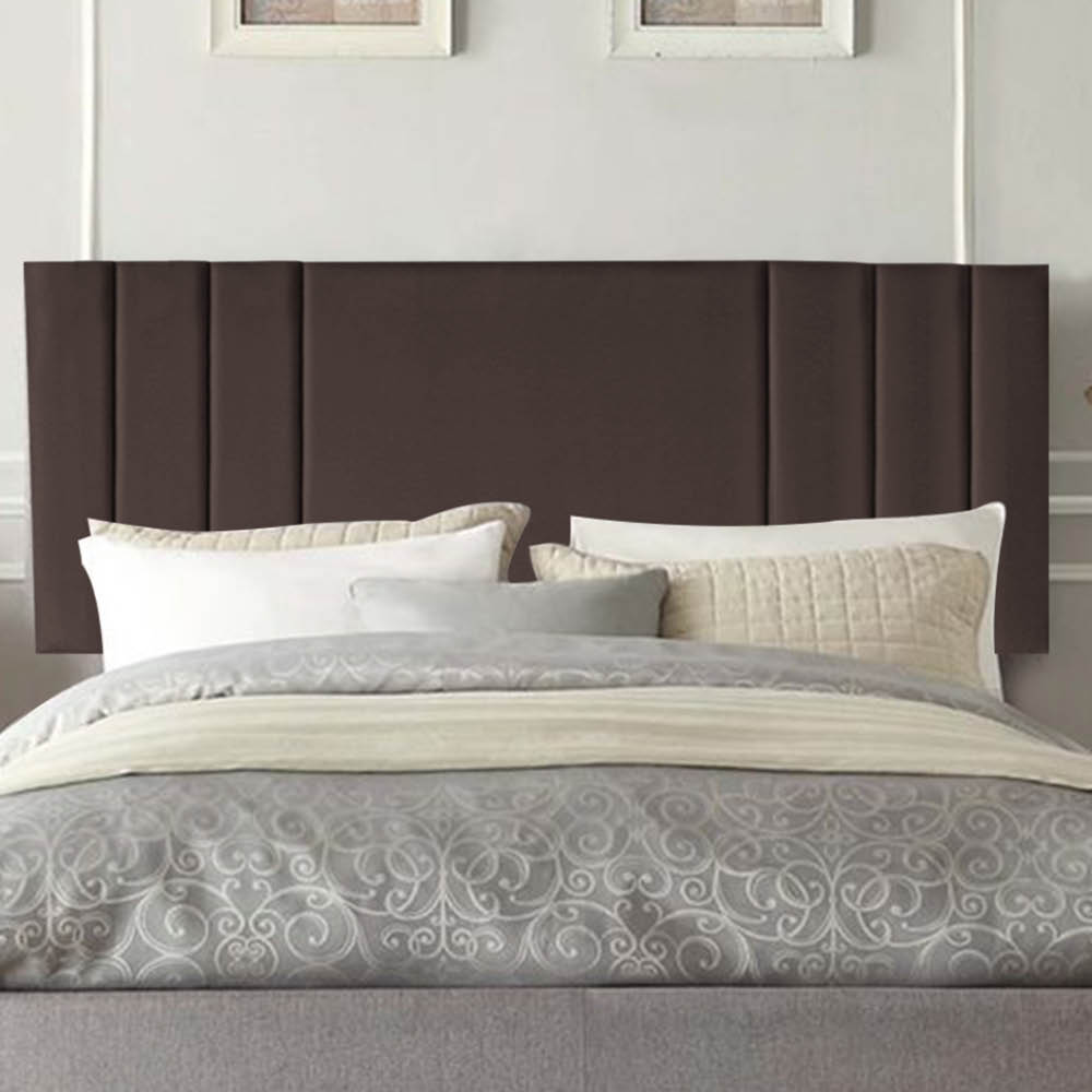 Painel Estofada Grécia 100CM Solteiro Suede Marrom - D A DECOR