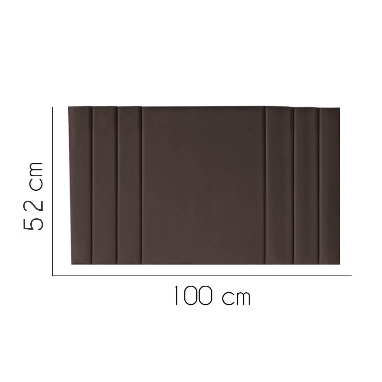 Painel Estofada Grécia 100CM Solteiro Suede Marrom - D A DECOR