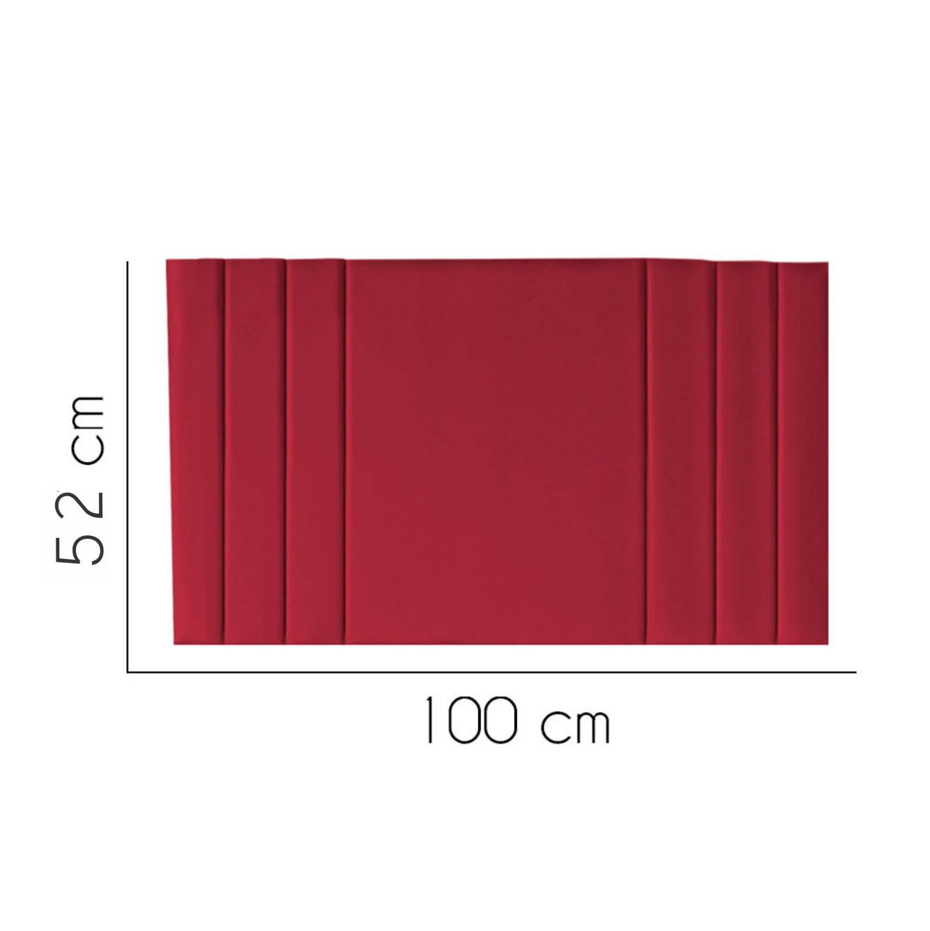 Painel Estofada Grécia 100CM Solteiro Suede Vermelho - D A DECOR