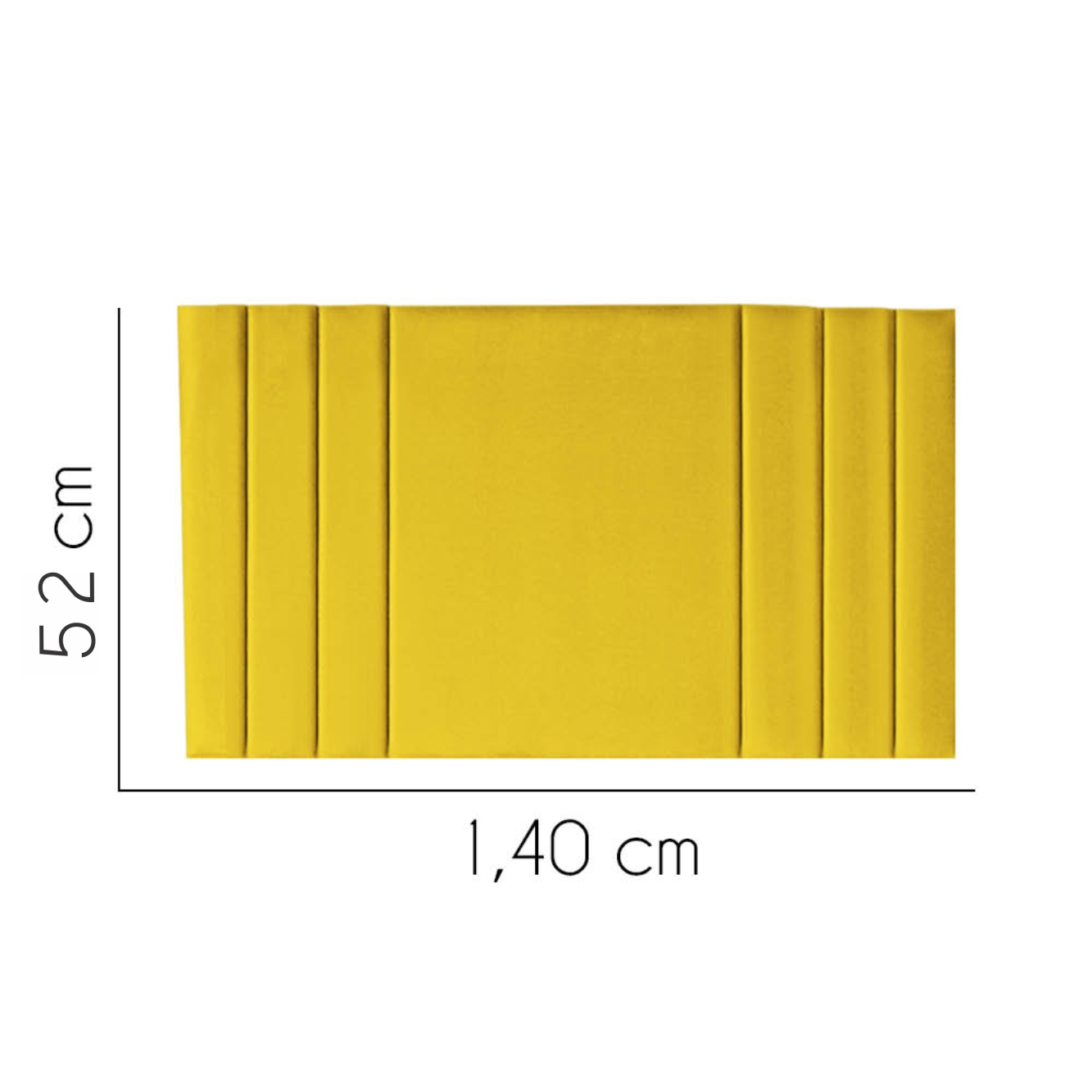 Painel Estofada Grécia 140CM Casal Suede Amarelo - D A DECOR