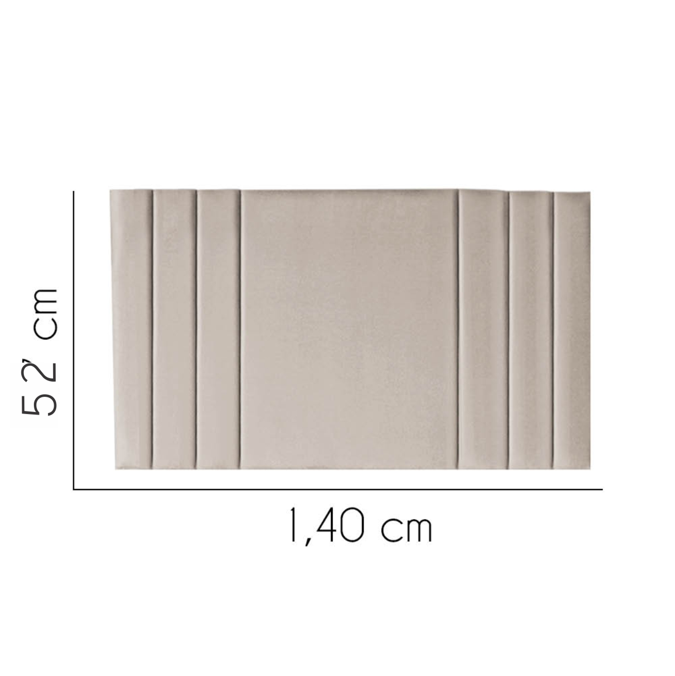 Painel Estofada Grécia 140CM Casal Suede Bege - D A DECOR