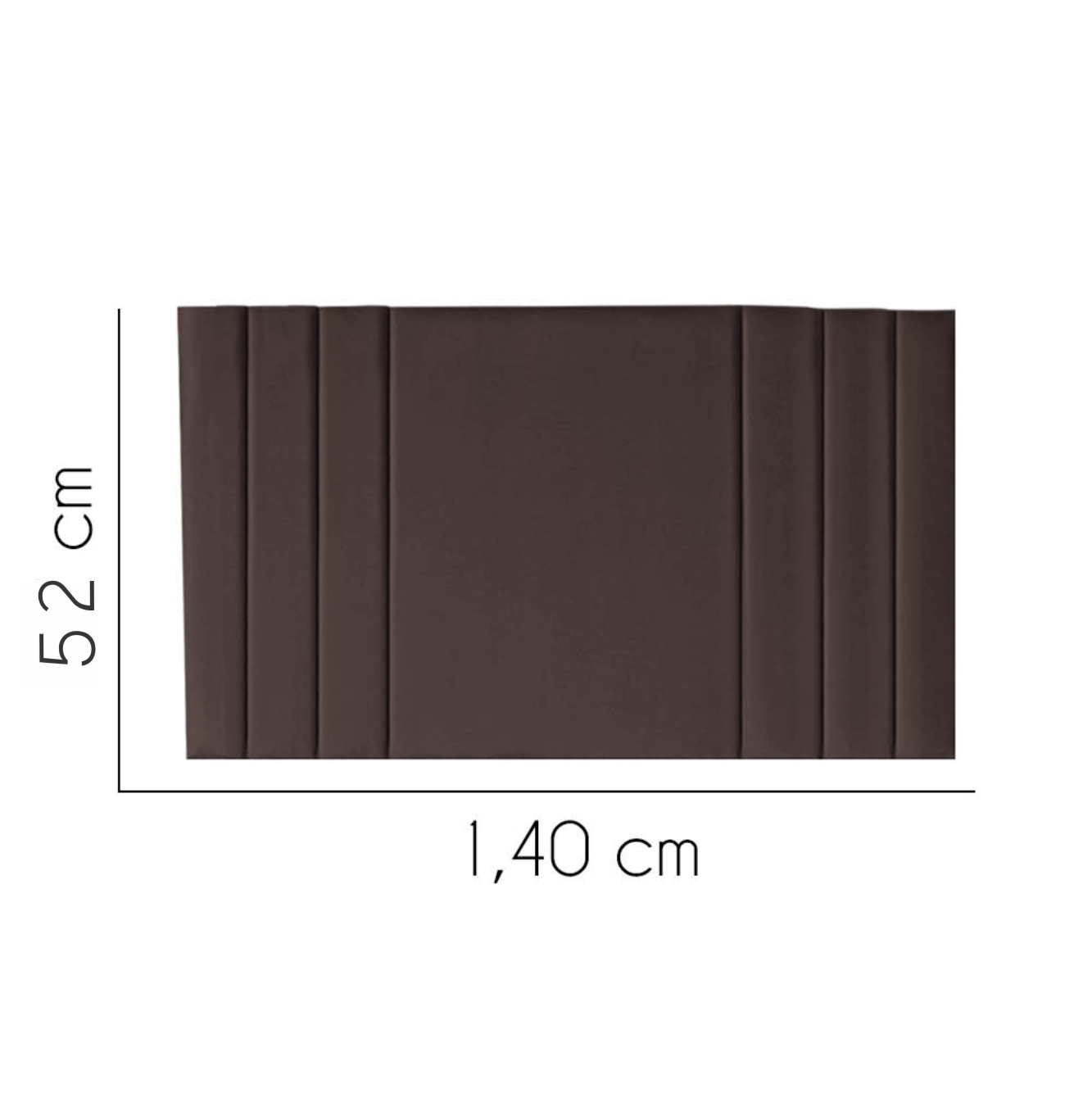 Painel Estofada Grécia 140CM Casal Suede Marrom - D A DECOR