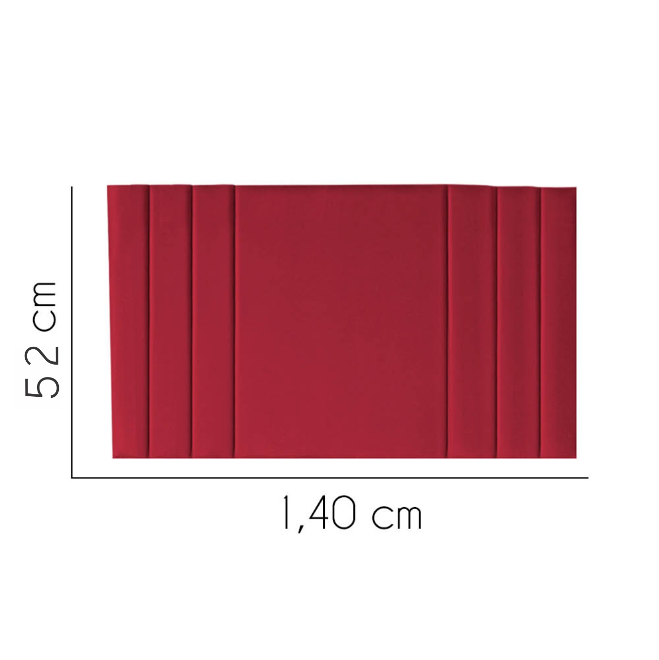 Painel Estofada Grécia 140CM Casal Suede Vermelho - D A DECOR