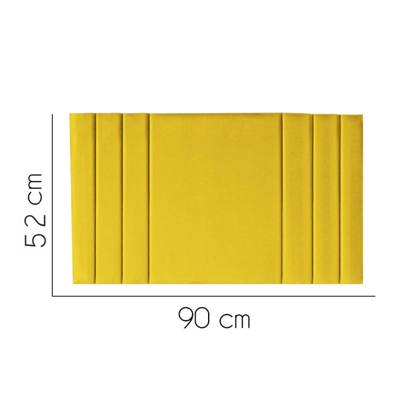 Painel Estofada Grécia 90CM Solteiro Suede Amarelo - D A DECOR