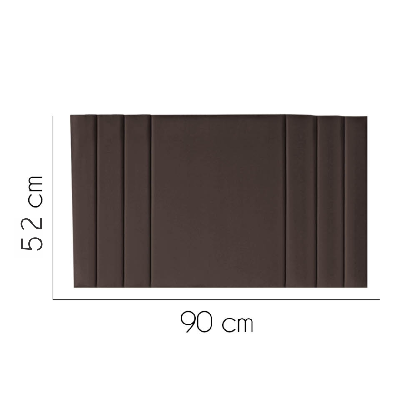 Painel Estofada Grécia 90CM Solteiro Suede Marrom - D A DECOR