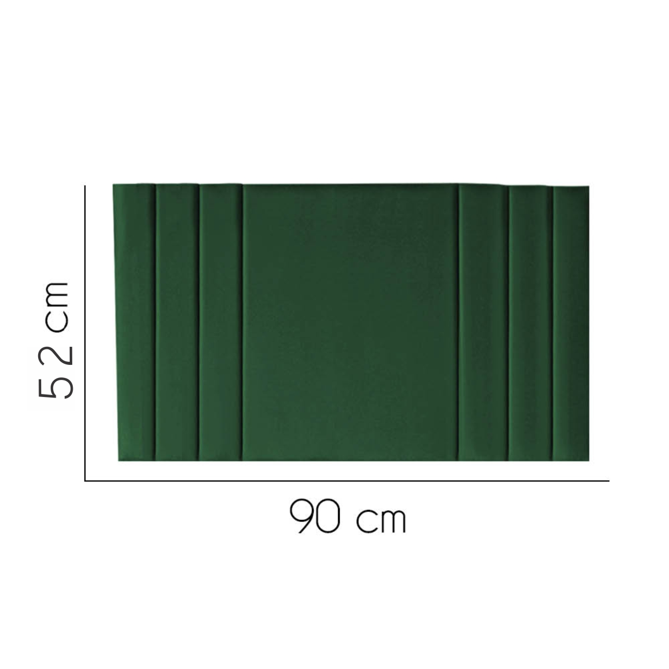 Painel Estofada Grécia 90CM Solteiro Suede Verde - D A DECOR