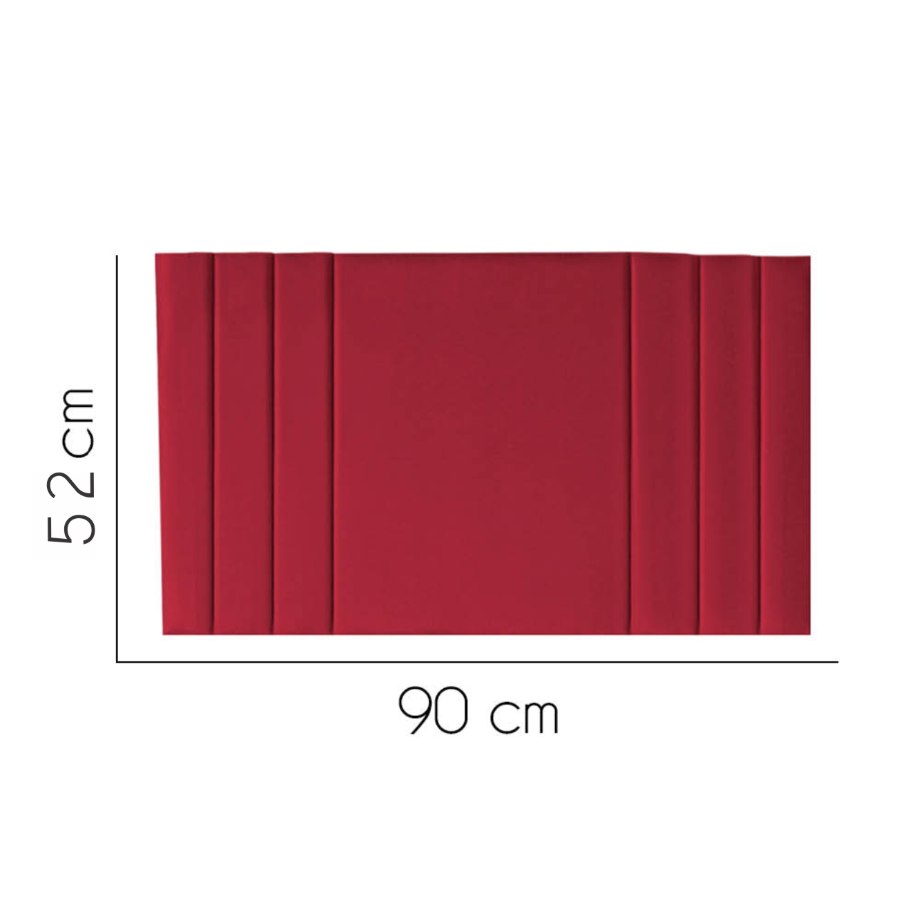 Painel Estofada Grécia 90CM Solteiro Suede Vermelho - D A DECOR