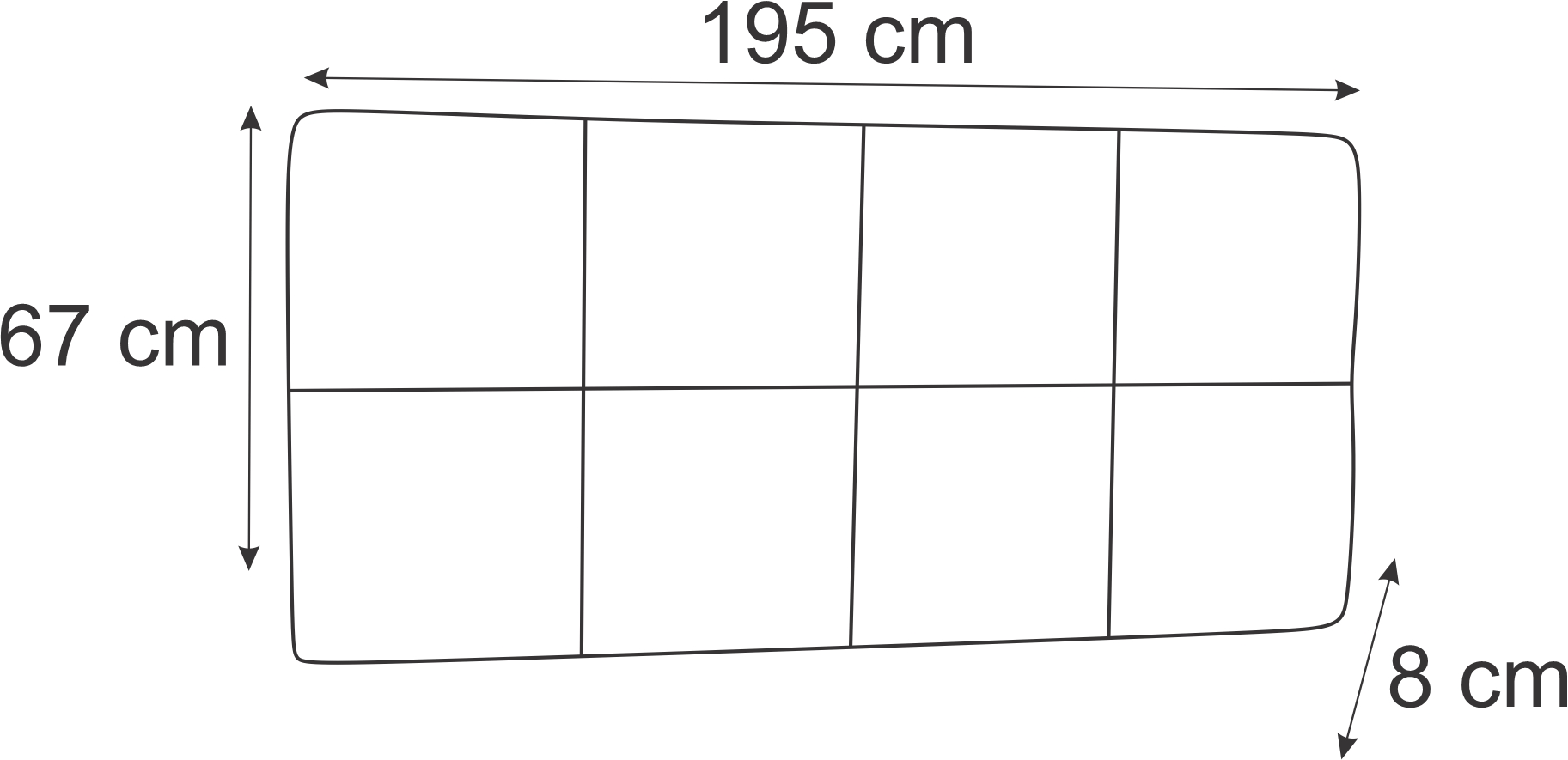 Painel King Poliana 195 CM Bege - D A Decor