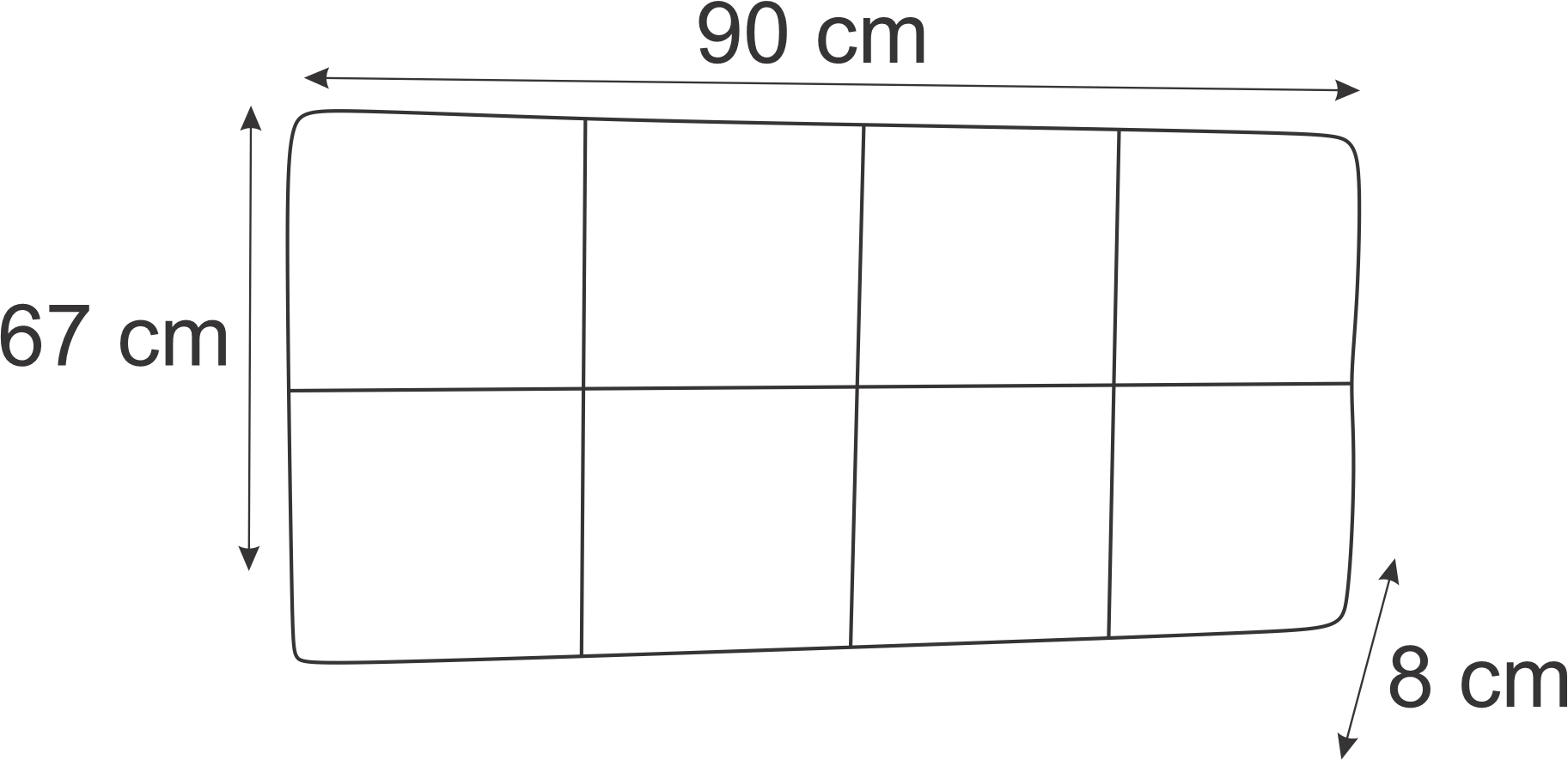 Painel Solteiro Poliana 90 CM Bege - D A Decor