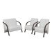 Conjunto Vênus  2 Poltronas de 1 Lugar e 1 de 2 Lugares Braço Madeira  D Salla Tecido Sintético  Branco