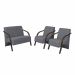 Conjunto Vênus  2 Poltronas de 1 Lugar e 1 de 2 Lugares Braço Madeira D Salla Suede Cinza
