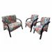 Conjunto Vênus  2 Poltronas de 1 Lugar e 1 de 2 Lugares Braço Madeira D Salla Suede Floral Laranja 115