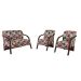 Conjunto Vênus Pé Madeira 1 Namoradeira 2 Poltrona Floral 102 