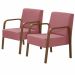 Kit 2 Poltronas Decorativas 1 Lugar Jade Braço Madeira D Salla Suede Rosa