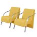 Kit 2 Poltronas Decorativas Vênus 1 Lugar Braço Pé Alumínio D Salla Suede Amarelo