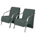 Kit 2 Poltronas Decorativas Vênus 1 Lugar Braço Pé Alumínio DSalla Suede Verde