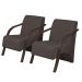 Kit 2 Poltronas Decorativas Vênus 1 Lugar Braço Pé Madeira D Salla Suede Marrom