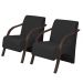 Kit 2 Poltronas Decorativas Vênus 1 Lugar Braço Pé Madeira D Salla Suede Preto