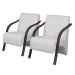 Kit 2 Poltronas Decorativas Vênus 1 Lugar Braço Pé Madeira D Salla Tecido Sintético  Branco