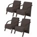 Kit 4 Poltronas Decorativas 1 Lugar Vênus Braço Pé Madeira D Salla Suede Marrom