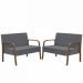 Kit Poltrona Decorativa 2 Namoradeiras Jade Braço Madeira D Salla Suede Grafite