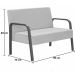 Kit Poltrona Decorativa 2 Namoradeiras Jade Braço Madeira D Salla Suede Grafite