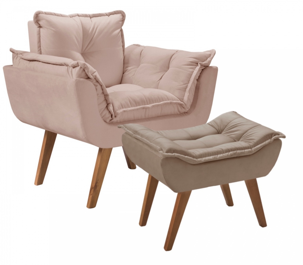 Kit Poltrona Opalla Com Puff Moveis D Salla Cappuccino
