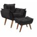 Kit Poltrona Opalla Com Puff Moveis D Salla Preto