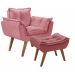 Kit Poltrona Opalla Com Puff Moveis D Salla Rosa