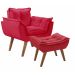 Kit Poltrona Opalla Com Puff Moveis D Salla Vermelho