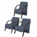 Kit3 Poltronas Decorativas Vênus 1 Lugar Braço Pé Madeira D Salla Suede Grafite