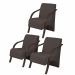 Kit3 Poltronas Decorativas Vênus 1 Lugar Braço Pé Madeira D Salla Suede Marrom