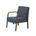 Poltrona Decorativa 1 Lugar Jade Braço Madeira D Salla Suede Azul Bic