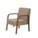 Poltrona Decorativa 1 Lugar Jade Braço Madeira D Salla Suede Cappuccino