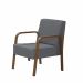 Poltrona Decorativa 1 Lugar Jade Braço Madeira D Salla Suede Grafite