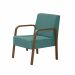 Poltrona Decorativa 1 Lugar Jade Braço Madeira D Salla Suede Turquesa