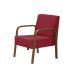 Poltrona Decorativa 1 Lugar Jade Braço Madeira D Salla Suede Vermelho