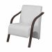 Poltrona Decorativa 1 Lugar Vênus Braço Madeira D Salla Tecido Sintético  Branco