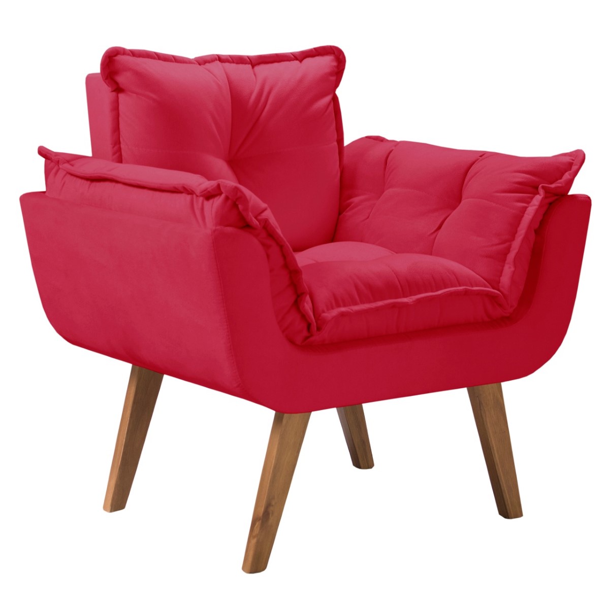 Poltrona Opalla 1 Lugar DSalla Suede Vermelho