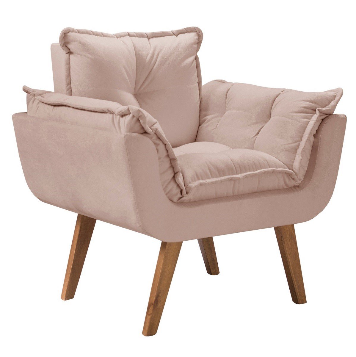 Poltrona Opalla Pé Palito Suede D Salla1 Lugar Cappuccino