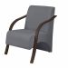 Poltrona Vênus 1 Lugar Braço Madeira DSalla Suede Grafite
