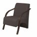 Poltrona Vênus 1 Lugar Braço Madeira DSalla Suede Marrom