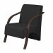 Poltrona Vênus 1 Lugar Braço Madeira DSalla Suede Preto
